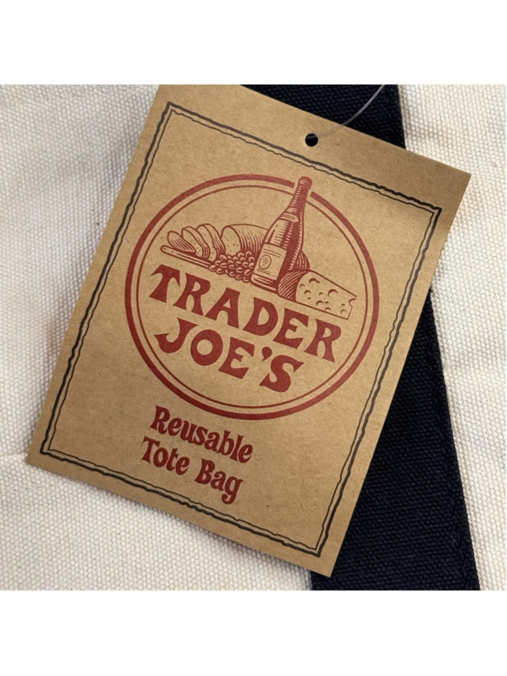 NWT Trader Joe's Large Canvas Tote Bag Navy Blue Reusable Authentic